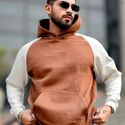 Maniac Men Colourblocked Hooded Sweatshirt-image-8