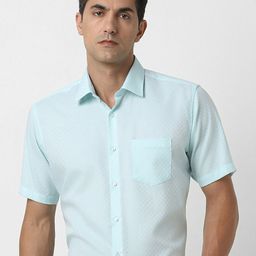 Van Heusen Men Regular Fit Spread Collar Textured Cotton Formal Shirt-image-55