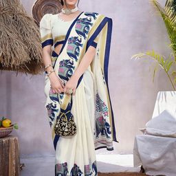 Lookmark Ethnic Motifs Print Zari Saree-image-93