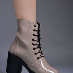 Shoetopia Women Grey Lace-Up Combat Boots-image-25