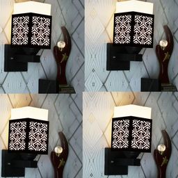Gojeeva Brown Wood Square Wall Lamps-picture-10