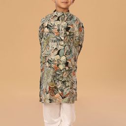The Mini Trunk Boys Floral Printed Kurta with Pyjama-52