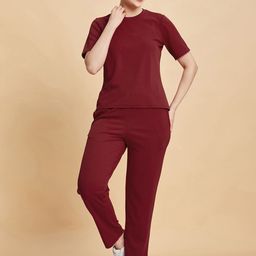 Moda Rapido Round Neck Short Sleeves T-Shirt With Trousers-picture-23