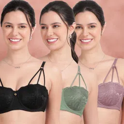 Susie Women Pack of 3 Anti Odour Medium Coverage Lightly Padded Balconette Bra-21