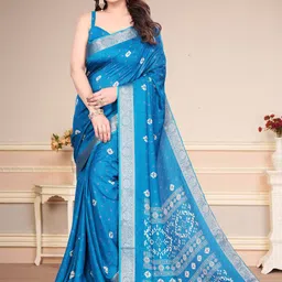 SUPERLAXMI Printed Zari Bandhani Saree-picture-17