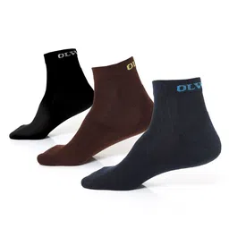 OLWEN Men Pack Of 3 Patterned Cotton Ankle Length Socks-picture-28