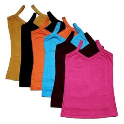 NEW TRINATH HOSIERY Girls Pack Of 6 Cotton Camisoles-51