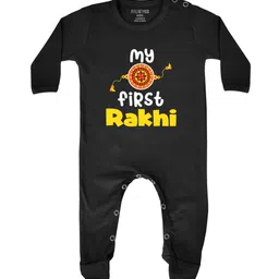FFLIRTYGO Kids My First Rakhi Printed Round Neck Sleepsuit-image-74