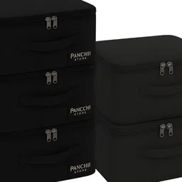 Panchhi Store Black & White 5 Pieces Drawer Organisers-40