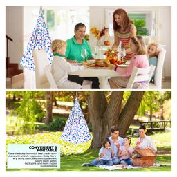 VParents Preemie Baby Swing Cradle with Mosquito Net and Spring - Blue image 4