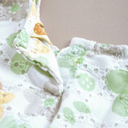 Hopscotch Girls Green & White Floral Print Round Neck Cap Sleeves Cotton Fit & Flare Dress-picture-30