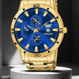 Abrexo Men Patterned Dial & Stainless Steel Bracelet Style Straps Analogue Watch Abx1326-16