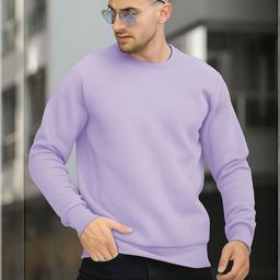 SZN Men Purple Solid Round Neck Sweatshirt-picture-43
