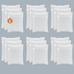 Kuber Industries 18-Pcs White Reusable Rectangular Durable Laundry Bags With Zipper-23