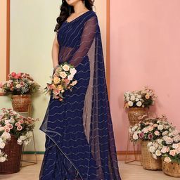 PHORIA STYLE Embellished Mukaish Saree-image-14