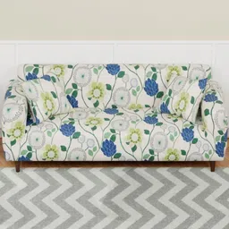 Lukzer Multicoloured Printed Polyester 1 Piece Sofa Cover With Arms-image-73