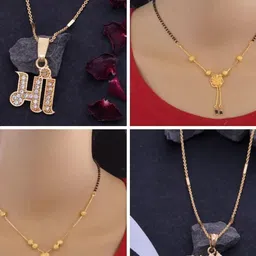 Ramdev Art Fashion Jwellery Brass Gold Plated Mangalsutra-picture-4