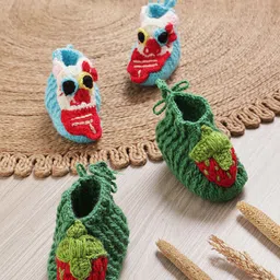 CHUTPUT Kids Set of 2 Pure Wool Crochet Booties-picture-45