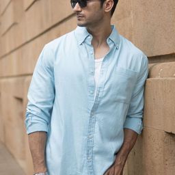 Powerlook Men Solid Spread Collar Cotton Casual Shirt-image-53