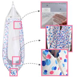 VParents Preemie Baby Swing Cradle with Mosquito Net and Spring - Blue image 5