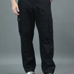 PAUL STREET Men Low-Rise Relaxed Cotton Relaxed Fit Cargos Trousers-picture-17