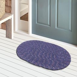 Kuber Industries Blue Oval Door Mat-image-99