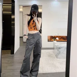 KPOP Women Printed Round Neck Crop Top-image-71