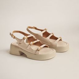 Street Style Store Striped PU Flatform Sandals-35