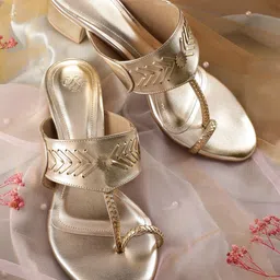 House of Pataudi Open Toe Block Heels image 1