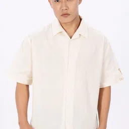 Eszett Spread Collar Guinness Oversized Linen Shirt-image-23