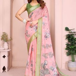 SUVIKAS CREATION Women Floral Printed Saree With Blouse Piece-image-14