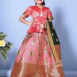 BAESD Girls Zari Ready to Wear Lehenga & Blouse With Dupatta-picture-28