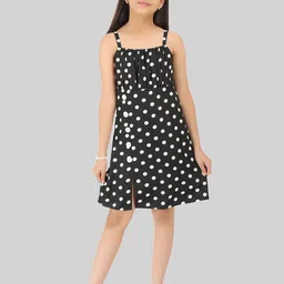 BEING NAUGHTY Polka Dot Print Layered A-Line Dress-6