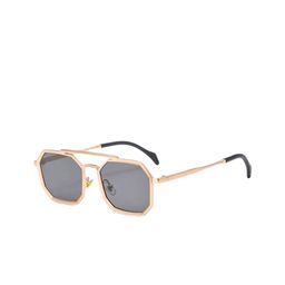 SPADEACES Unisex Grey Lens & Gold-Toned Aviator Sunglasses GOLD BLACK HEXAGUN -520-picture-33