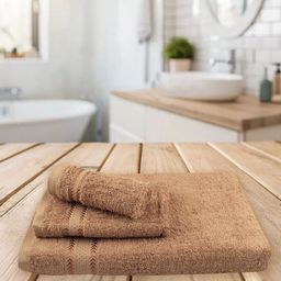 Ramraj Brown 3 Piece Other 500 GSM Towel Set-14
