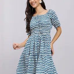 Attire Empire Print Crepe Fit & Flare Mini Dress-picture-6