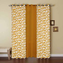 Dekor World Multicoloured Set of 3 Long Door Curtain-23