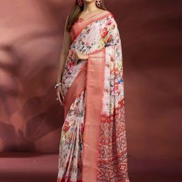 Mitera Floral Printed Zari Ready to Wear Saree-picture-42