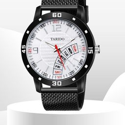TARIDO Men Printed Dial & Bracelet Style Straps Analogue Watch Watch_latch_235-19