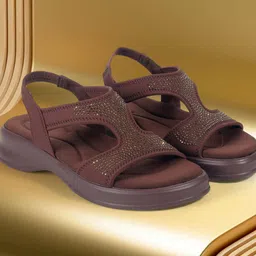 Mochi Embellished Block Sandals with Laser Cuts-14