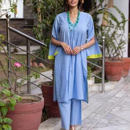 INAAYA JAIPUR Pure Cotton Top With Trousers Co-Ords-image-50