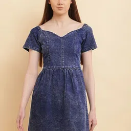 PUELLA Women Sweetheart Neck A-Line Dress-picture-31