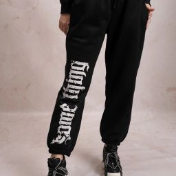 Women Printed Black Track Pants-image-81