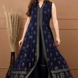 Viscose Rayon Stitched Anarkali Gown-image-14
