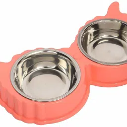 Dog Bowl Stainless Steel Double Food and Water feeding Bowl for Cat/Puppy Plastic, Stainless Steel Pet Bowl-image-7