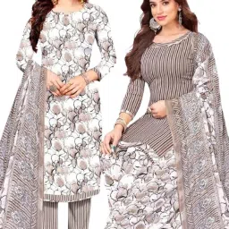 Unstitched Crepe Salwar Suit Material Printed-image-54