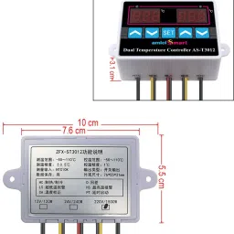 amicismart AC 220V Digital LED Dual Temperature Controller Thermostat Incubator Control Dual Probe Temperature Sensor and Controller Electronic Hobby Kit image 2