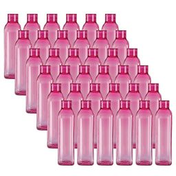 Kuber Industries Pink Set of 6 Plastic Solid Water Bottle-10