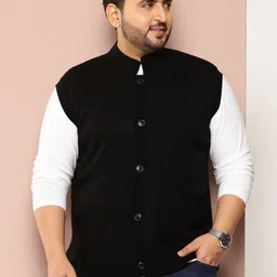 Sztori Plus Size Sleeveless Acrylic Cardigan-image-44