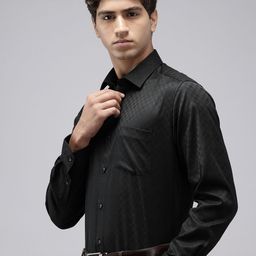 Van Heusen Custom Self Checked Pure Cotton Formal Shirt-image-79